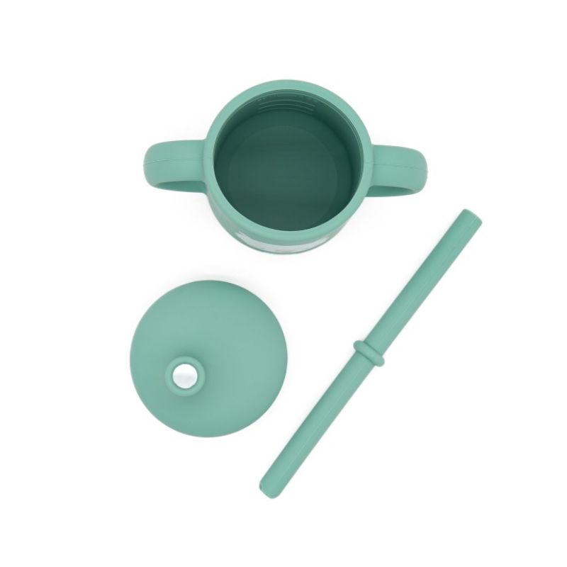 Sassi Σιλικονούχο Εκπαιδευτικό Σιλικονούχο Ποτήρι Με Καλαμάκι Και Χερούλια Για 6+ Μηνών 120ml Munchy the Bear