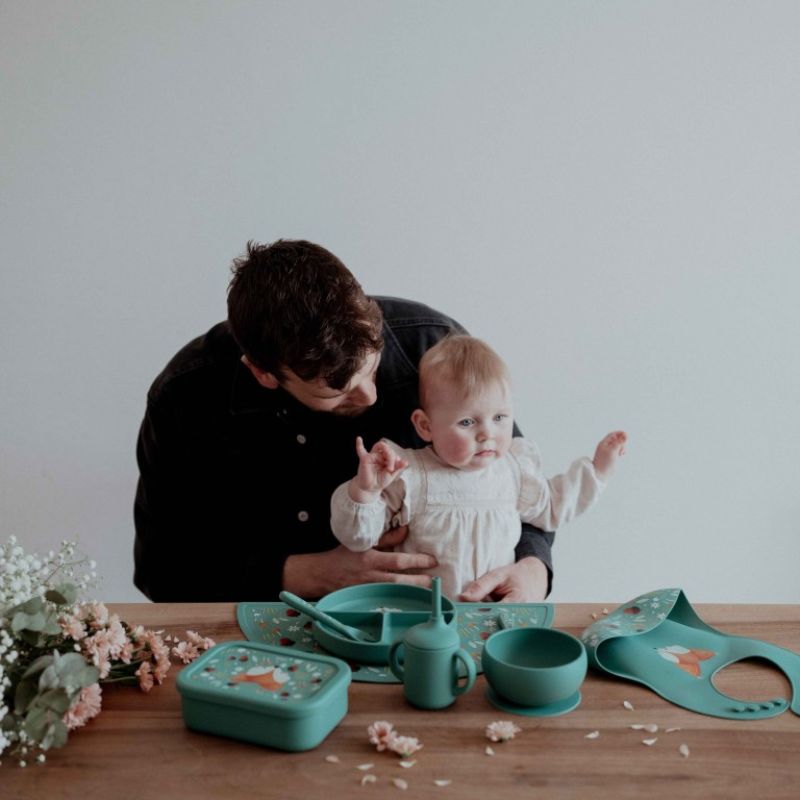 Sassi Σετ Σιλικονούχο Κουτάλι & Πιρούνι 2 τμχ Για 6+ Μηνών Crunchy the Fox