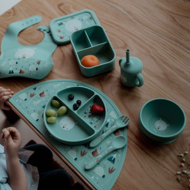 Sassi Σετ Σιλικονούχο Κουτάλι & Πιρούνι 2 τμχ Για 6+ Μηνών Munchy the Bear