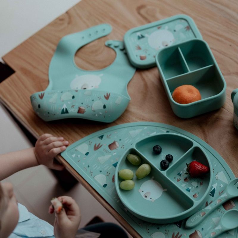 Sassi Σιλικονούχα Σαλιάρα Με Τσέπη Για 6+ Μηνών Munchy the Bear