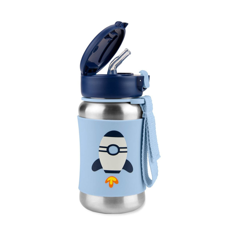 Skip Hop Spark Style Ανοξείδωτο Παγουρίνο με Καλαμάκι – Ρουκέτα 350ml
