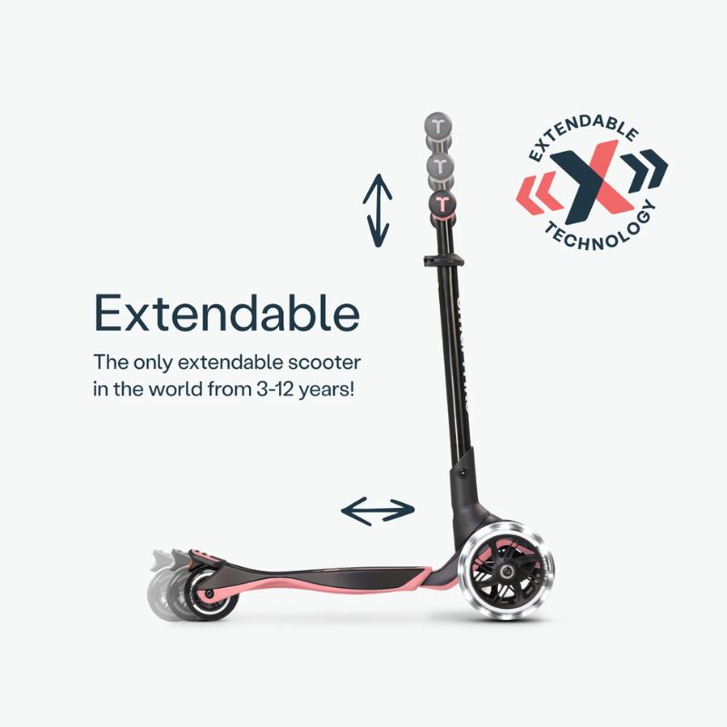 SmarTrike Xtend Ride-on Αναδιπλούμενο Πατίνι 4-Σε-1 Με LED Για 12 Μηνών Έως 12 Ετών Light Pink