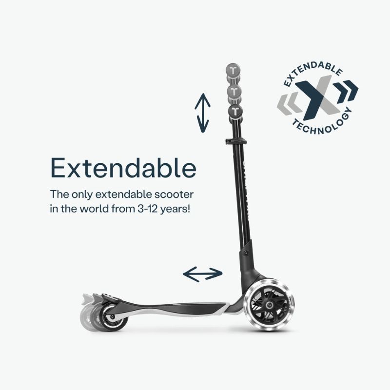 SmarTrike Xtend Ride-on Αναδιπλούμενο Πατίνι 4-Σε-1 Με LED Για 12 Μηνών Έως 12 Ετών Cool Grey