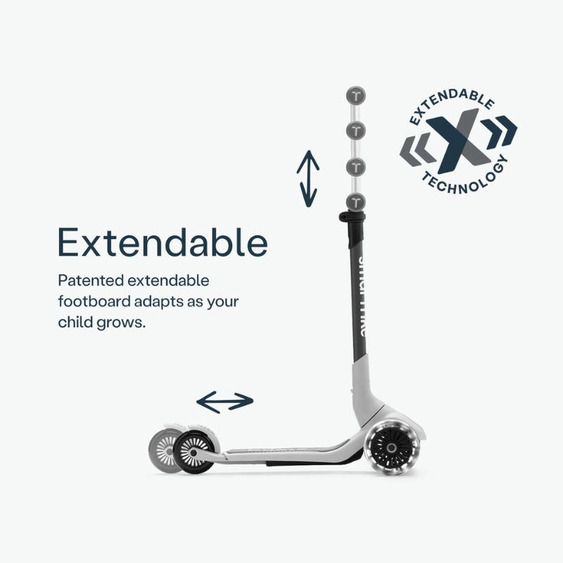 SmarTrike Xtend Mini-ride Αναδιπλούμενο Πατίνι 2-Σε-1 Με LED Για 12 Μηνών Έως 9 Ετών Grey