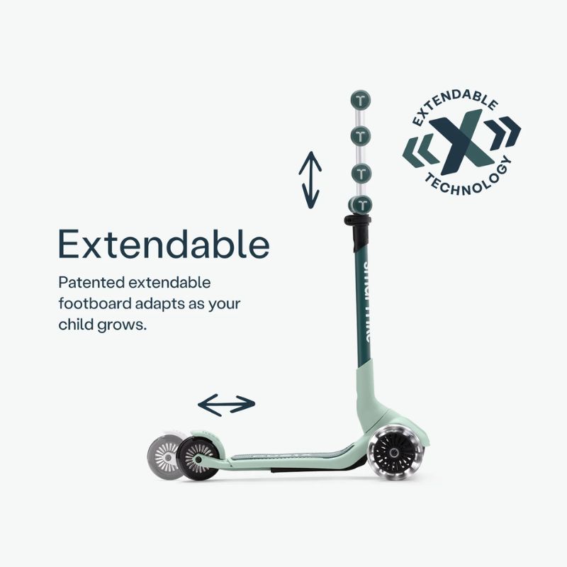 SmarTrike Xtend Mini-ride Αναδιπλούμενο Πατίνι 2-Σε-1 Με LED Για 12 Μηνών Έως 9 Ετών Green