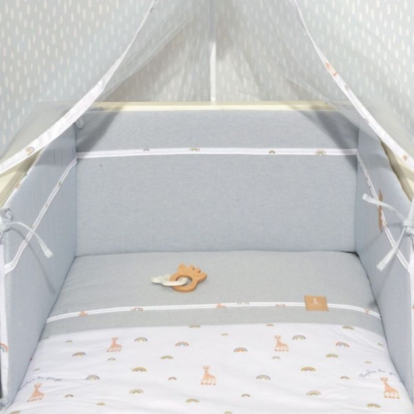 Sophie La Girafe Πάντα Διπλής Όψης 35cm * 210cm Σχ. 501 Μπλε-Γκρι