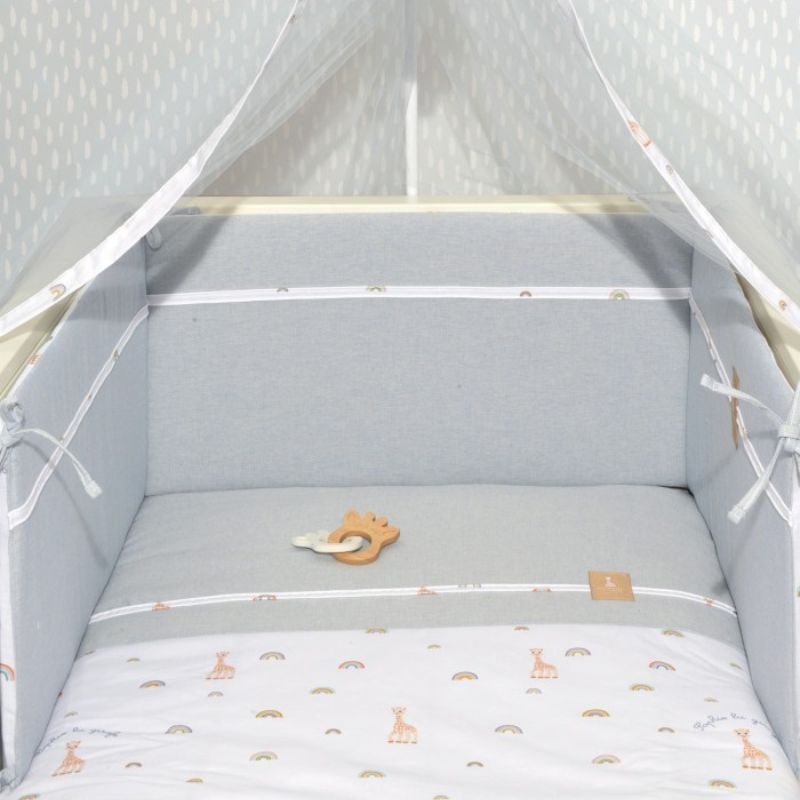 Sophie La Girafe Πάντα Διπλής Όψης 35cm * 210cm Σχ. 501 Μπλε-Γκρι