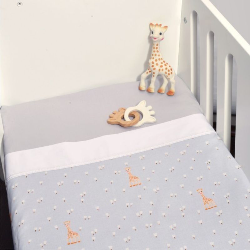 Sophie La Girafe Σετ Σεντόνια Λίκνου 2τμχ 80cm * 110cm Σχ. 505 Γκρι