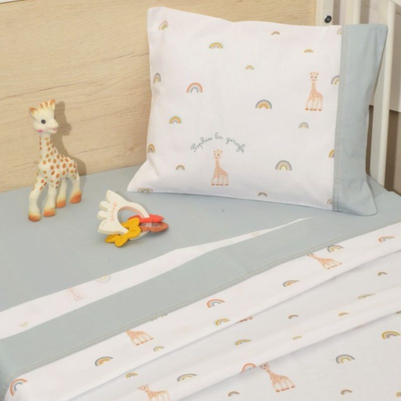 Sophie La Girafe Σετ Σεντόνια Κούνιας Με Λάστιχο 3 τμχ 70cm * 140cm Σχ. 503 Μέντα