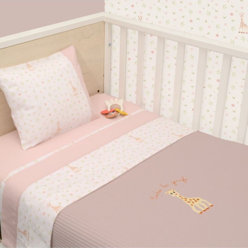 Sophie La Girafe Πικέ Κουβέρτα Αγκαλιάς 75cm * 95cm Σχ. 502 Ροζ