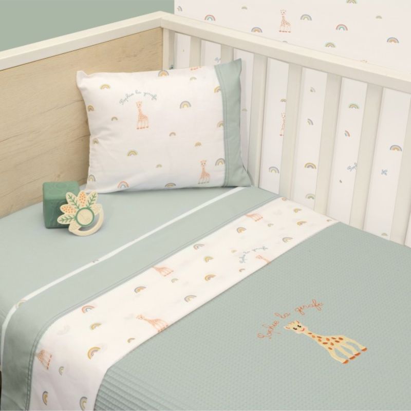 Sophie La Girafe Πικέ Κουβέρτα Αγκαλιάς 75cm * 95cm Σχ. 503 Μέντα