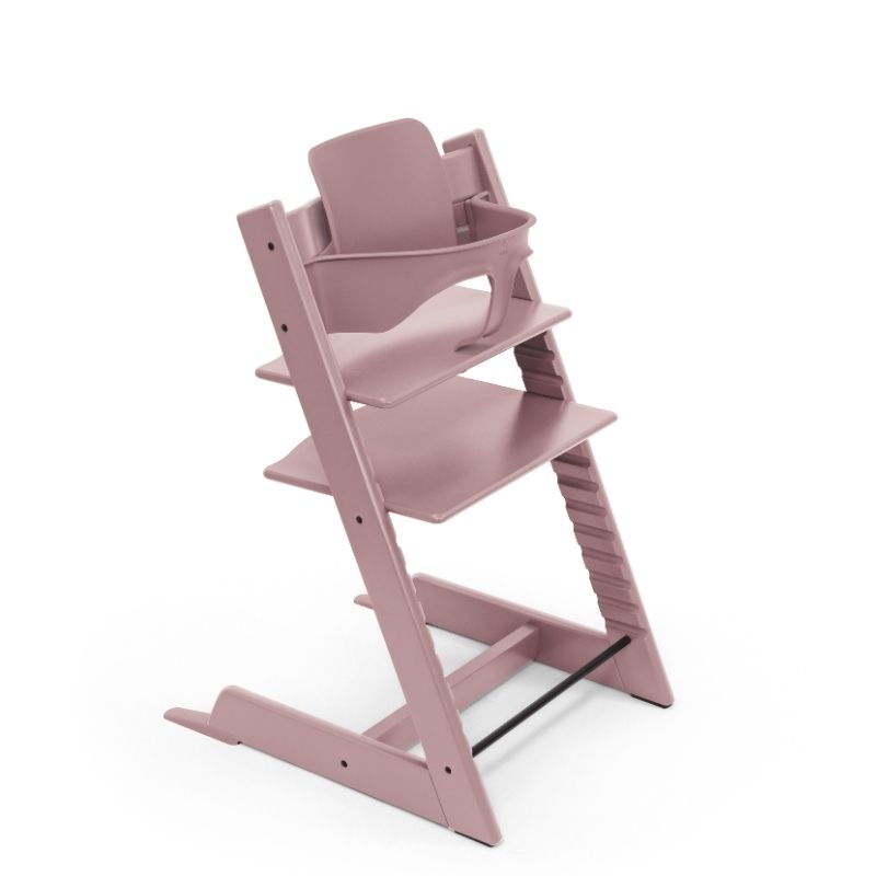 Stokke Tripp Trapp Bundle Καρέκλα Με Baby Set² Heather Mauve Και Tray Δίσκο White
