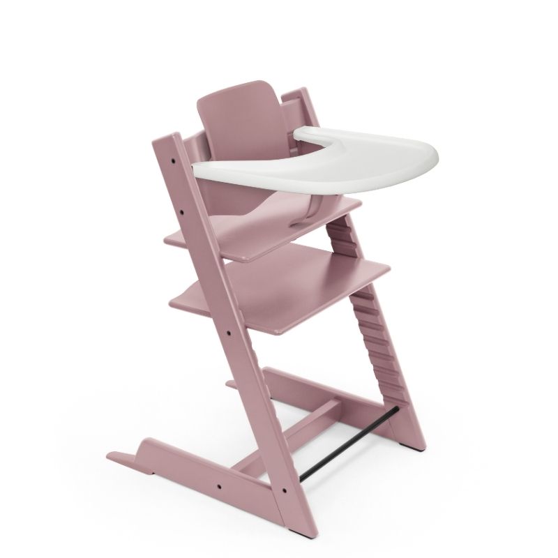 Stokke Tripp Trapp Bundle Καρέκλα Με Baby Set² Heather Mauve Και Tray Δίσκο White