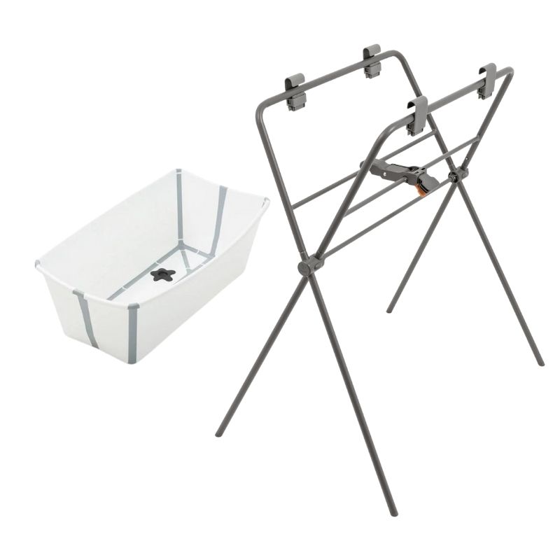 Stokke Flexi Bath Bundle Μπάνιο Με Θερμοευαίσθητη Βαλβίδα White Με Βάση Stand