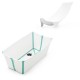 Stokke Flexi Bath Μπάνιο Με Θερμοευαίσθητη Βαλβίδα White Aqua Και Με Δώρο Βάση Νεογέννητου