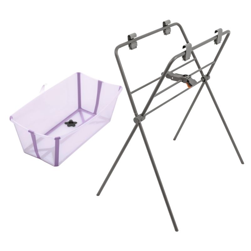 Stokke Flexi Bath Bundle Μπάνιο Με Θερμοευαίσθητη Βαλβίδα Lavender Με Βάση Stand