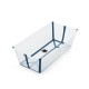 Stokke Flexi Bath X-Large Μπάνιο Με Θερμοευαίσθητη Βαλβίδα Transparent Blue Και Με Δώρο Βάση Νεογέννητου