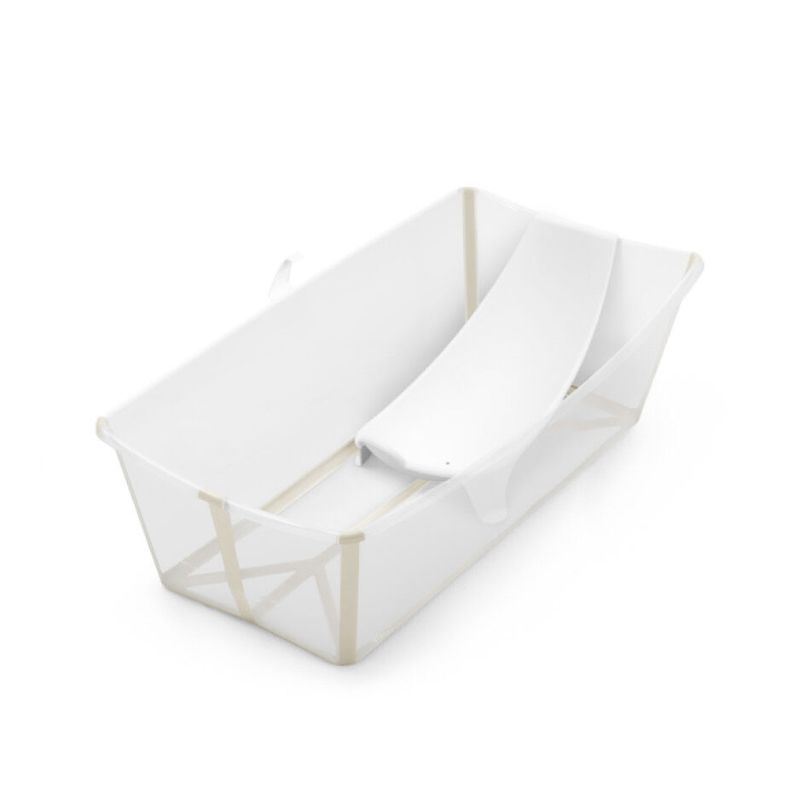 Stokke Flexi Bath X-Large Μπάνιο Με Θερμοευαίσθητη Βαλβίδα Sandy Beige Και Με Δώρο Βάση Νεογέννητου 542800