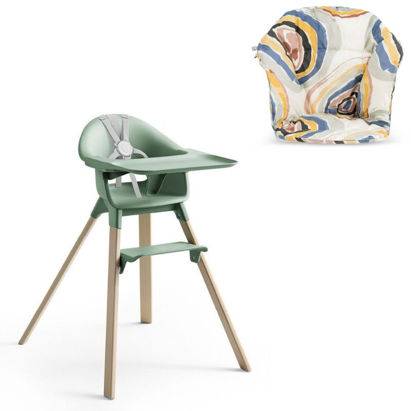 Stokke Clikk Κάθισμα Φαγητού Clover Green Με Δώρο Μαξιλάρι Multicircles