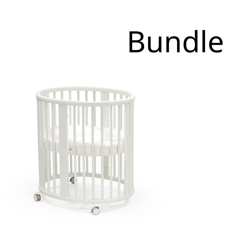Stokke Sleepi Mini V3 Bundle White Με Στρώμα Και Κατωσέντονο White