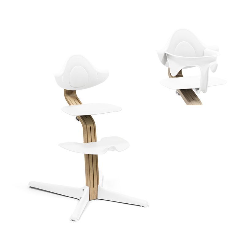 Stokke Nomi Καρέκλα Φαγητού Oak White Με Δώρο Baby Set White 626101