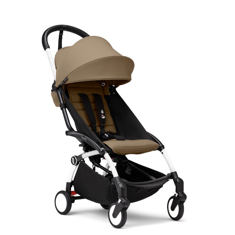 Stokke YoYo³ Σκελετός Καροτσιού White Με Υφάσματα Για Τη Θέση 6+ Μηνών Toffee