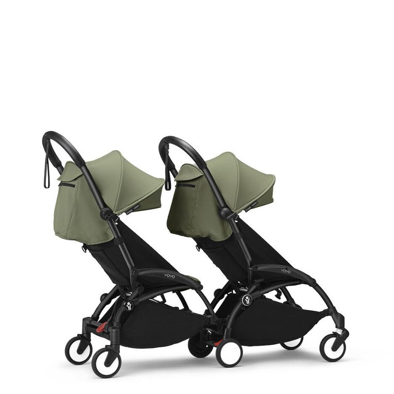 Stokke Yoyo Καρότσι Για Δίδυμα Olive Με Σκελετό Black