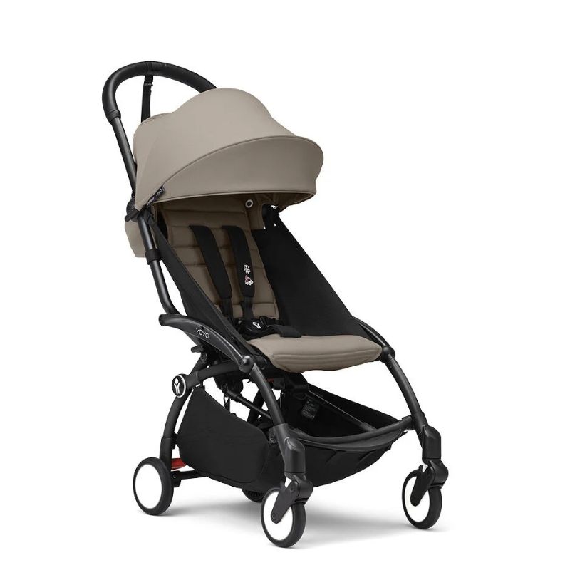 Stokke YoYo³ Σκελετός Καροτσιού Black Με Υφάσματα Για Τη Θέση 6+ Μηνών Taupe