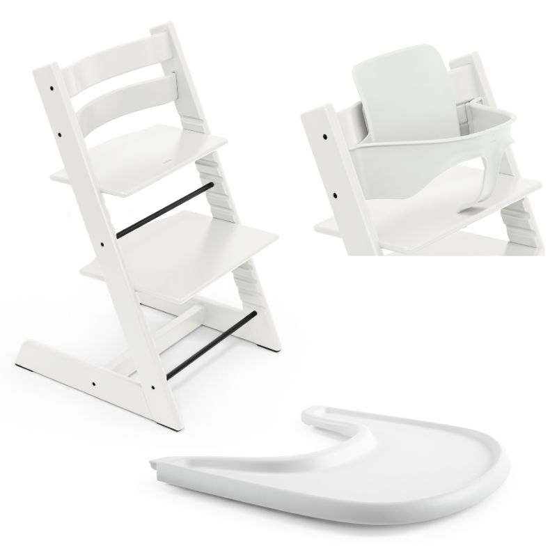 Stokke Tripp Trapp Bundle Καρέκλα Με Baby Set² Και Tray Δίσκο White