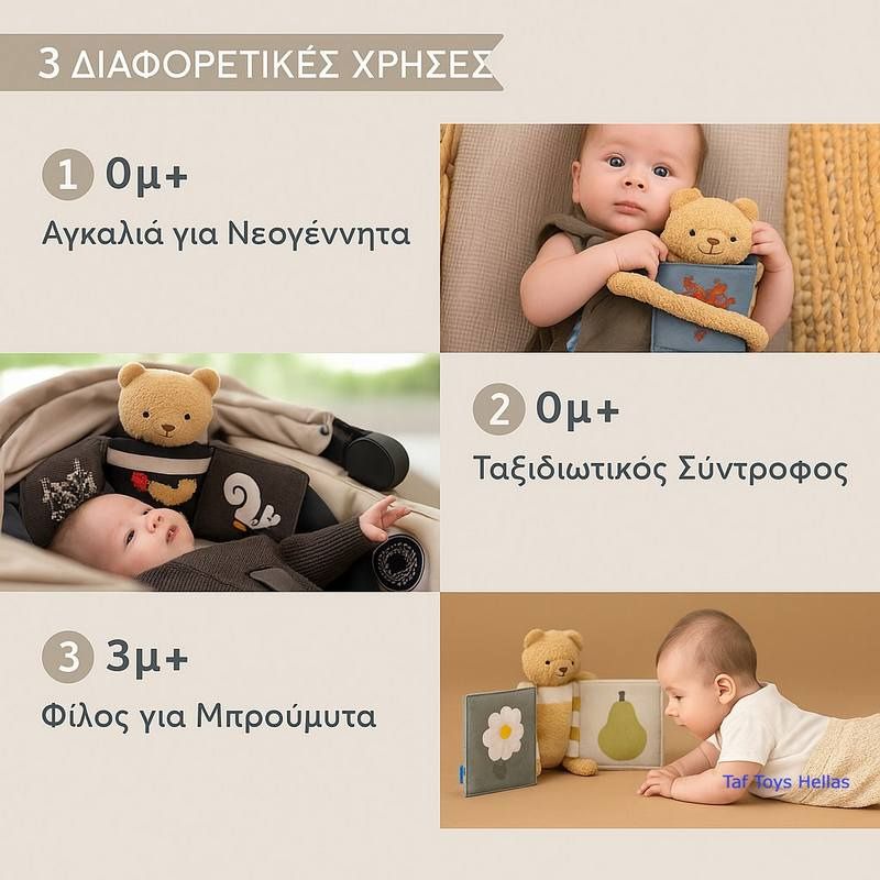 Taf Toys Βρεφικό Αρκουδάκι Βιβλίο Για 0+ Μηνών Snuggle Bear Book