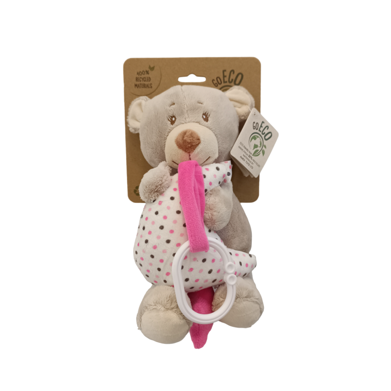 Tedsy Eco Κρεμαστό Μουσικό Αρκουδάκι Με Φεγγαράκι Ροζ