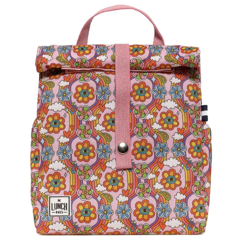 The LunchBags Original Kids 2.0 Ισοθερμική Τσάντα 5L Flowers Με Pink Χερούλια
