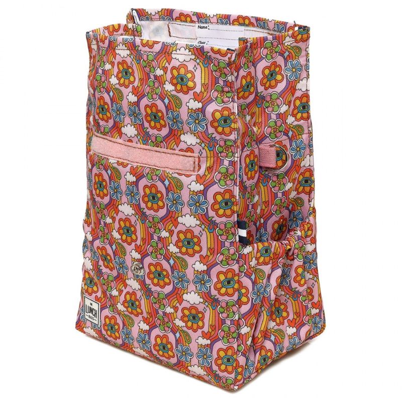 The LunchBags Original Kids 2.0 Ισοθερμική Τσάντα 5L Flowers Με Pink Χερούλια