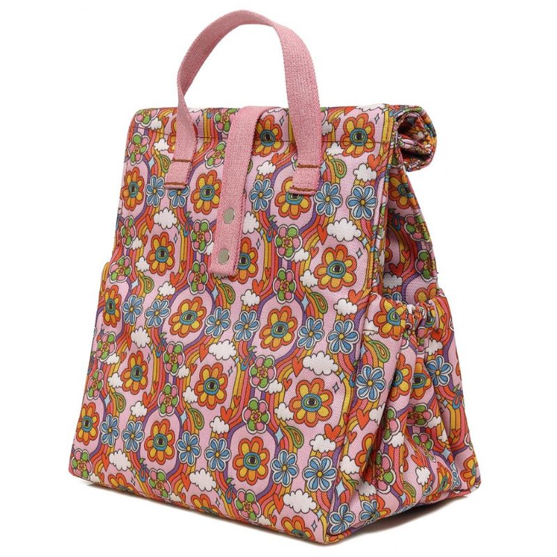 The LunchBags Original Kids 2.0 Ισοθερμική Τσάντα 5L Flowers Με Pink Χερούλια