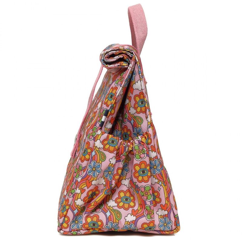 The LunchBags Original Kids 2.0 Ισοθερμική Τσάντα 5L Flowers Με Pink Χερούλια