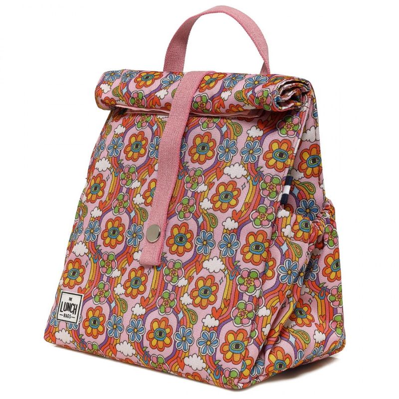 The LunchBags Original Kids 2.0 Ισοθερμική Τσάντα 5L Flowers Με Pink Χερούλια