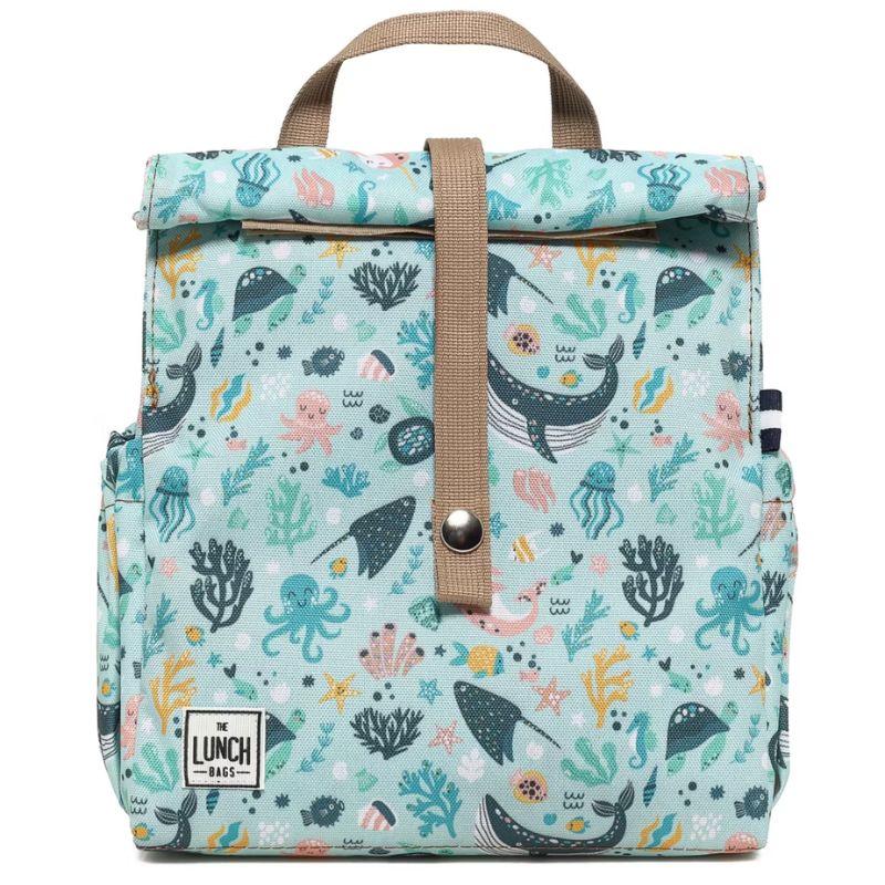 The LunchBags Original Kids Ισοθερμική Τσάντα 5L Ocean Με Beige Χερούλια