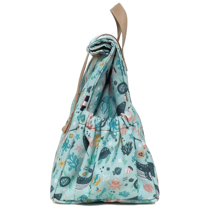 The LunchBags Original Kids Ισοθερμική Τσάντα 5L Ocean Με Beige Χερούλια