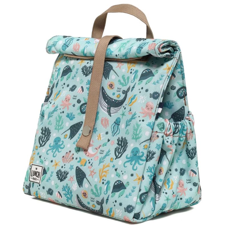 The LunchBags Original Kids Ισοθερμική Τσάντα 5L Ocean Με Beige Χερούλια