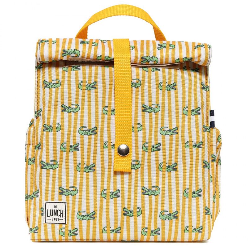 The LunchBags Original Kids Ισοθερμική Τσάντα 5L Crocodile Με Yellow Χερούλια