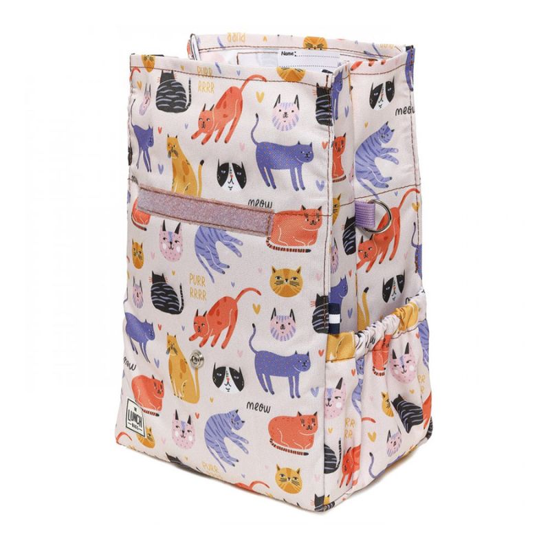 The LunchBags Original Kids Ισοθερμική Τσάντα 5L Cats Με Lilac Χερούλια