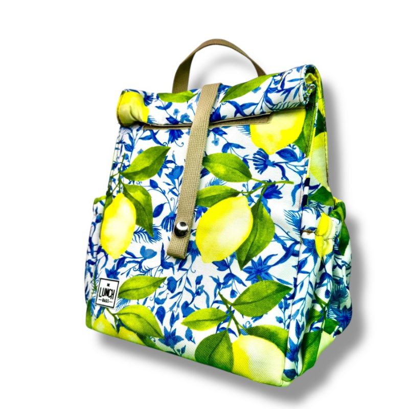 The Lunchbags Original 2.0 Τσάντα Φαγητού Lemons with Beige Handles