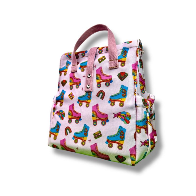 The Lunchbags The Original Kids Τσάντα Φαγητού 5L Rollers with Pink Strap