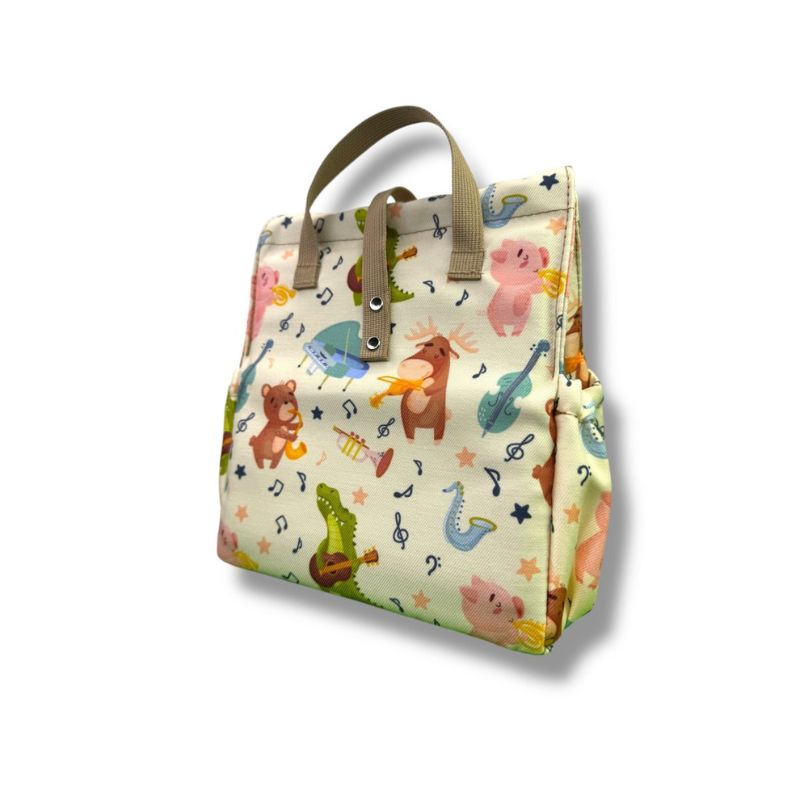 The Lunchbags The Original Kids Τσάντα Φαγητού 5L Music with Beige Strap
