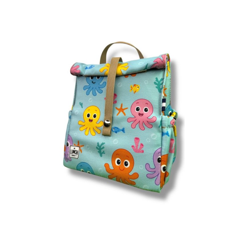 The Lunchbags The Original Kids Τσάντα Φαγητού 5L Octopus with Brown Strap