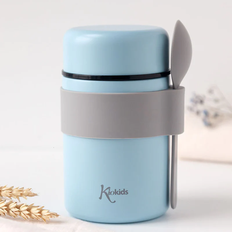 Kiokids Θερμός Φαγητού Με Κουταλάκι 500ml Blue