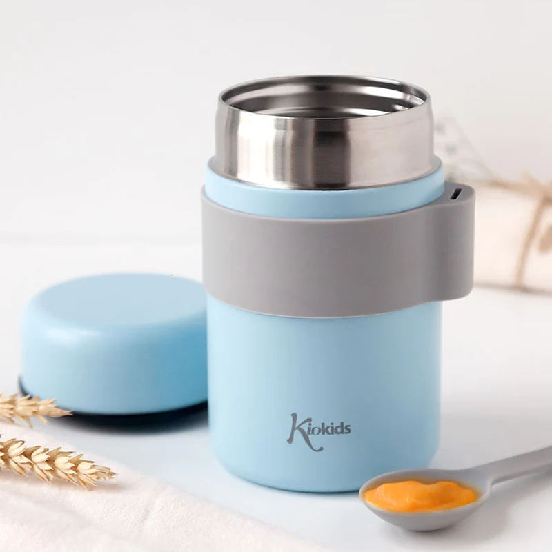 Kiokids Θερμός Φαγητού Με Κουταλάκι 500ml Blue