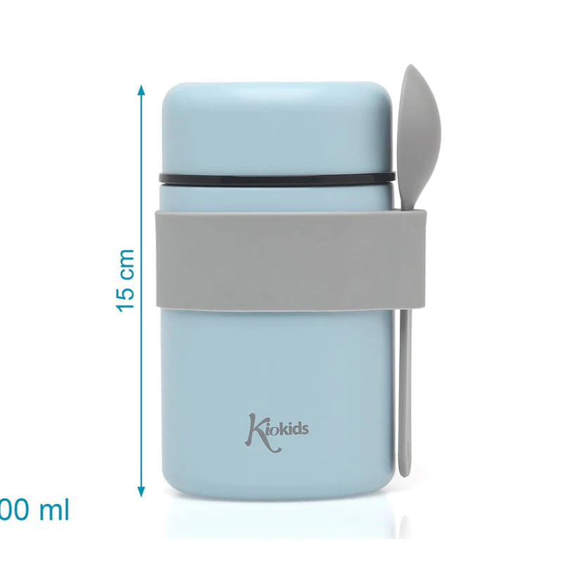 Kiokids Θερμός Φαγητού Με Κουταλάκι 500ml Blue