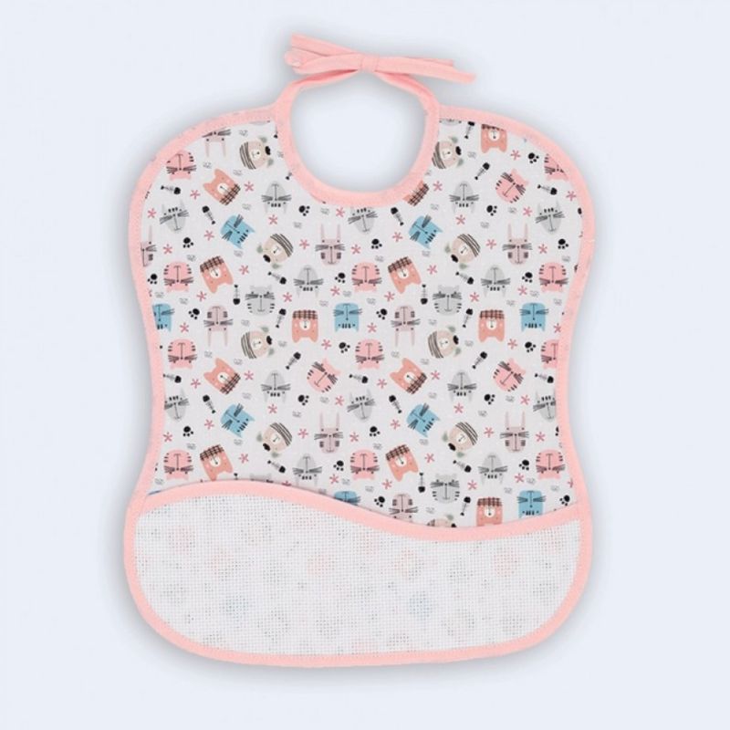 Ti-TIN Πετσετέ Σαλιάρα Με Κορδόνι Cats Pink