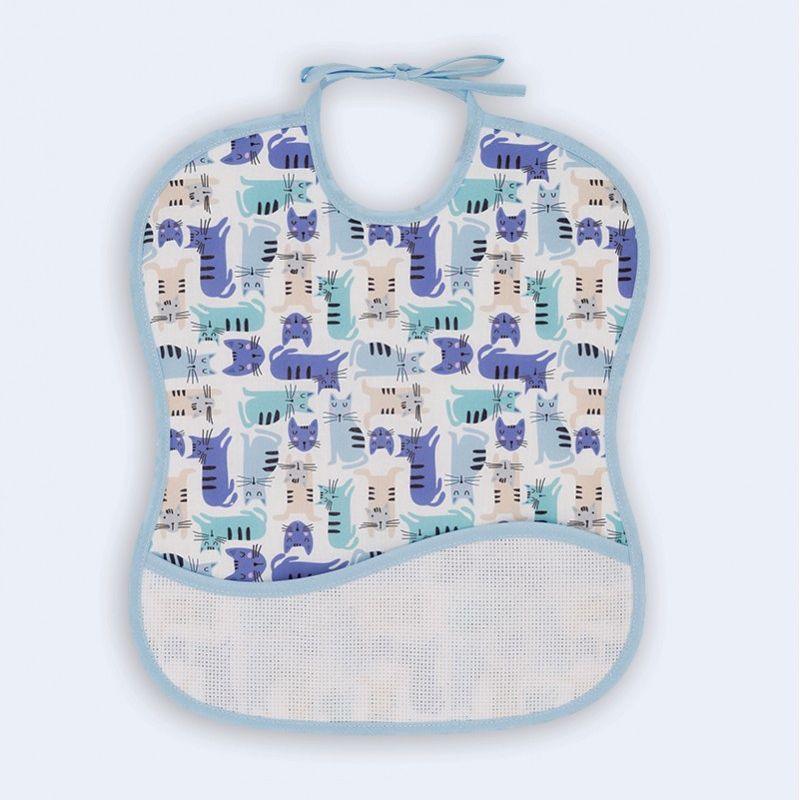 Ti-TIN Πετσετέ Σαλιάρα Με Κορδόνι Cats Blue